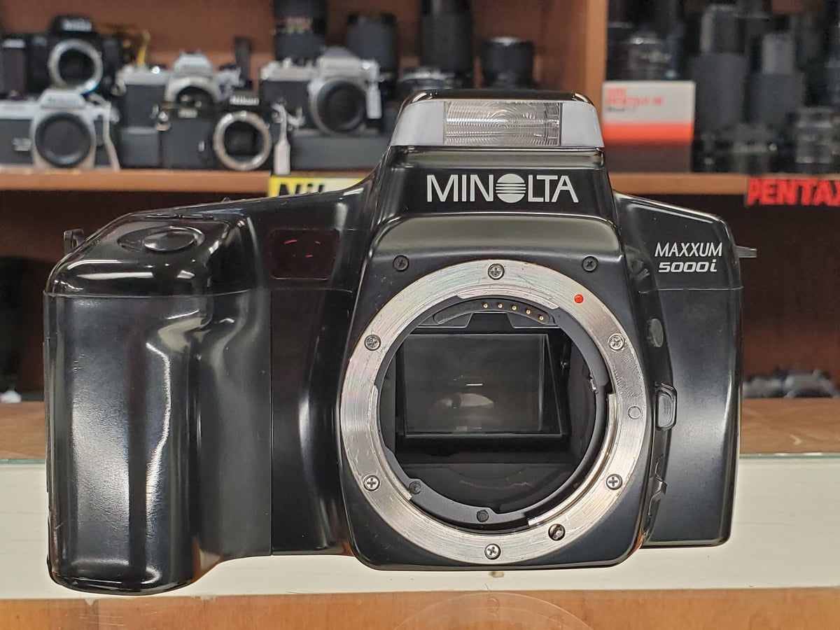 Minolta maxxum 5000i Autofocus SLR Film Camera, CLA, Light Seals