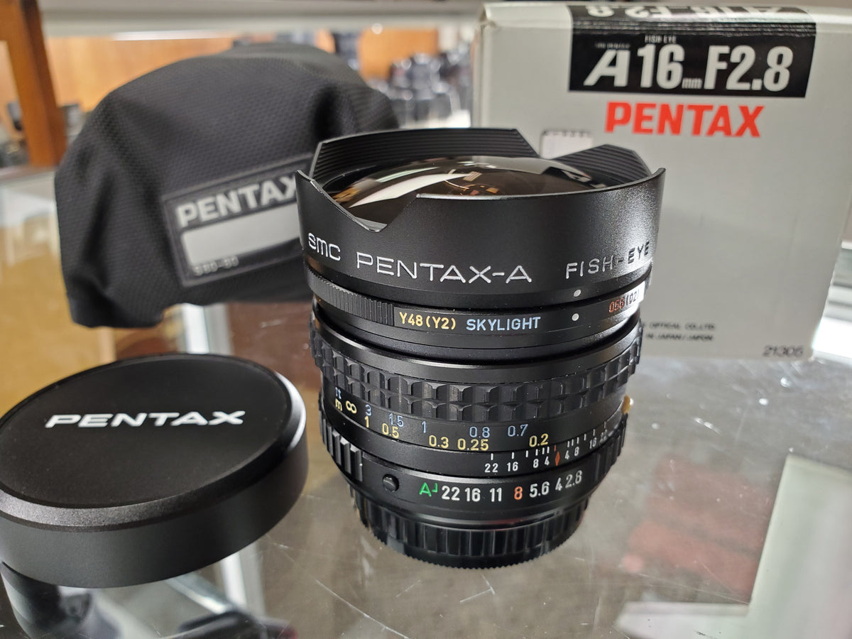 Extremely Rare-Mint Pentax SMC Pentax A 16mm f2.8 Wide Angle Fish