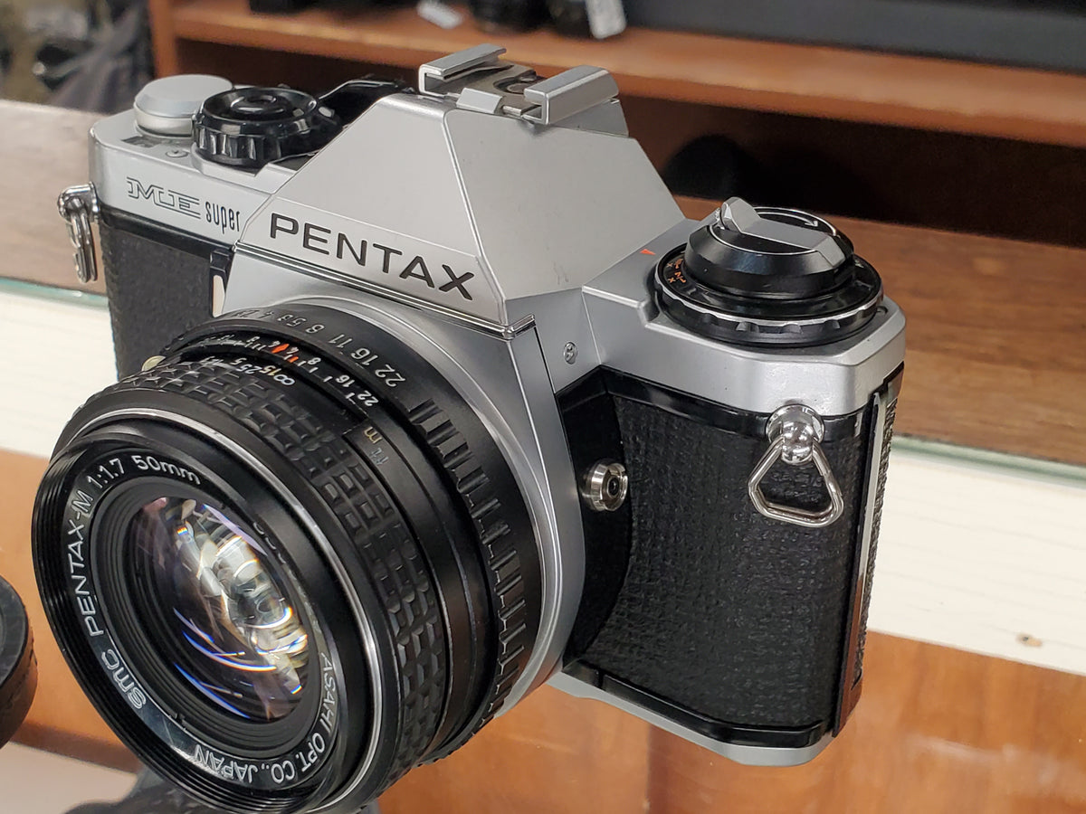 Pentax ME Super, 35mm Film Camera w/50mm F1.7 SMC lens, Fresh CLA