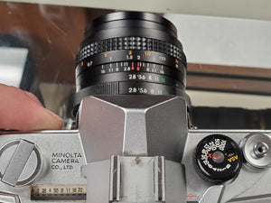 Minolta SR-7 35mm Film Camera w/28mm F2.8 lens, CLA, Light Seals, Mirror Foam - Bargain - Paramount Camera & Repair