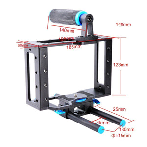 DSLR Video Cage frame - 15mm Rails, Rod Mount, Cage, Grips, Top handle - Paramount Camera & Repair