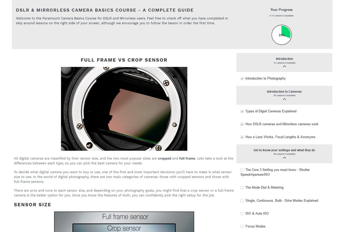 Saskatoon Camera Workshop - Photography Classes - Paramount Camera ...