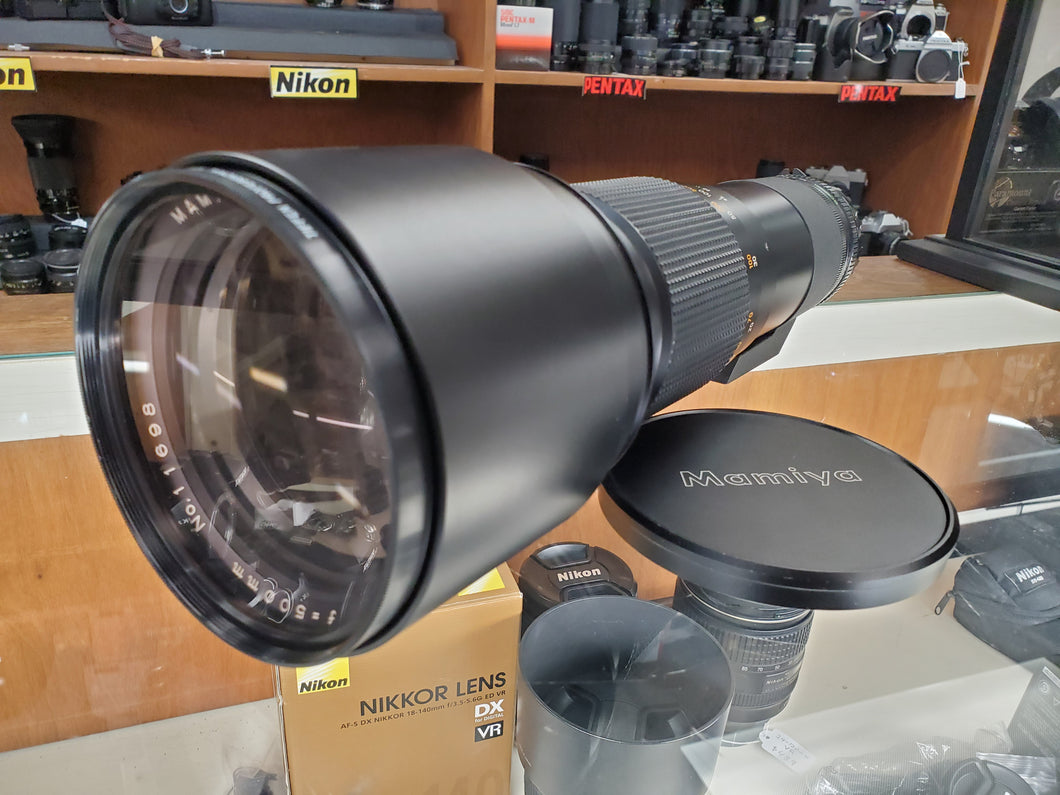 MINT Mamiya-Sekor C 500mm 5.6 Medium Format Lens for 645 Super 1000s Pro, CLA'd Canada - Paramount Camera & Repair