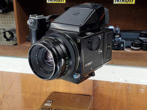 MINT Bronica ETR-C Medium Format w/ Zenza MC 75mm 2.8 Lens, Prism Finder, CLA, Grip - Paramount Camera & Repair
