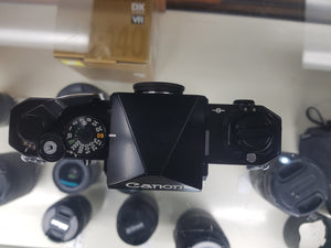 Canon F-1, Black, 35mm Film Camera, Fresh CLA, – Paramount Camera