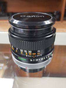 Canon 50mm f1.4 S.S.C. lens - MINT CONDITION - Paramount Camera & Repair