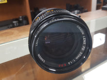 Load image into Gallery viewer, Canon 50mm f1.4 S.S.C. lens - MINT CONDITION - Paramount Camera &amp; Repair