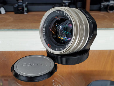 Near MINT CONTAX Carl Zeiss Planar 45mm f/2 T* for G1 G2 CLA'd Canada