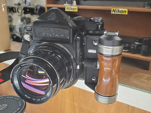 Pentax 6x7 67 Medium Format, CLA'd Warranty w/105mm 2.4 Lens, Metered Finder