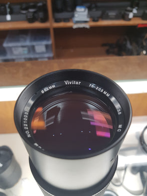 Vivitar 75-205mm f/3.8 MC Macro Focusing Zoom for Nikon Lens - Good Condition