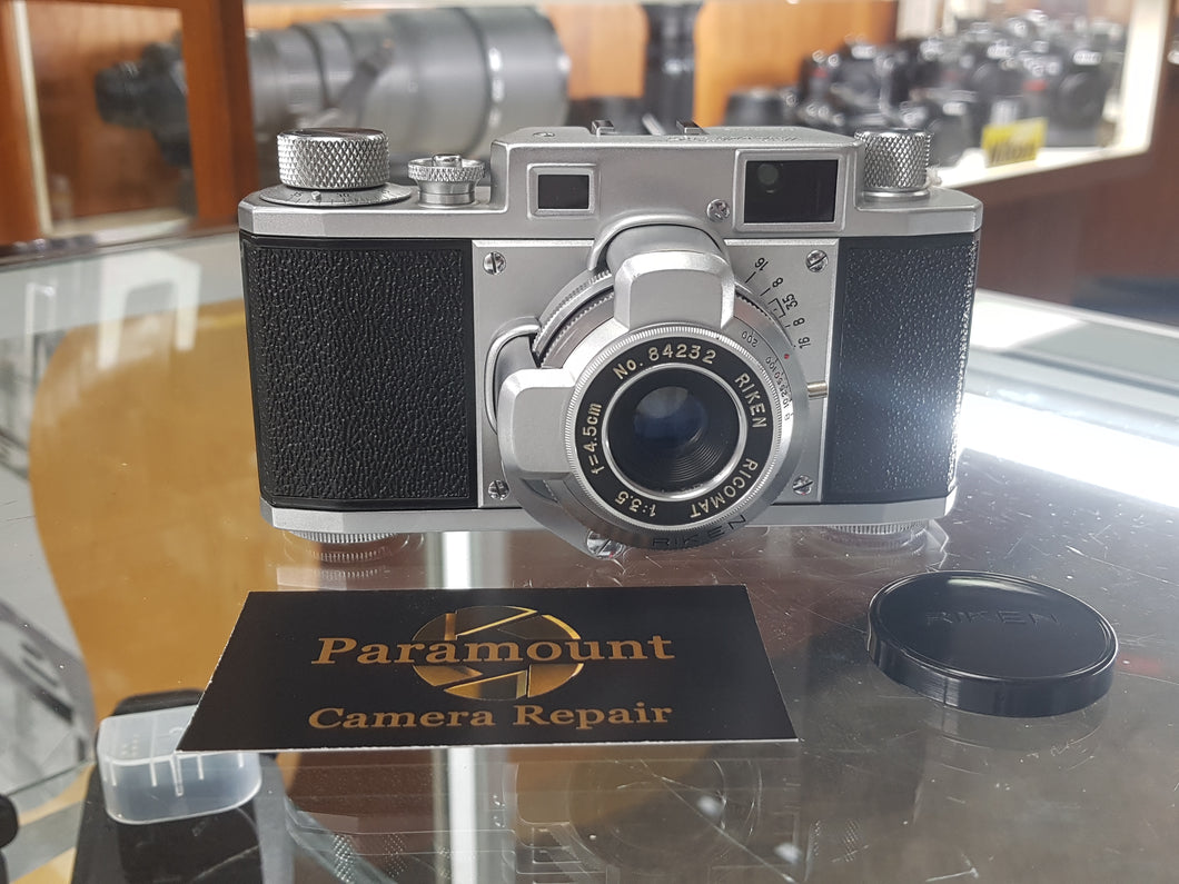 Ricoh 35 w/ Riken Ricomat 4.5cm F3.5 35mm Vintage Film Camera, CLA'd, Like New - Paramount Camera & Repair