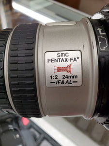 Pentax FA 24mm F2 IF & AL Wideangle Lens and Hood For Pentax K Mount, Rare - Paramount Camera & Repair