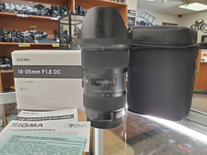 Sigma ART 18-35mm 1.8 DC HSM, Like New condition, Canon Mount - Paramount Camera & Repair