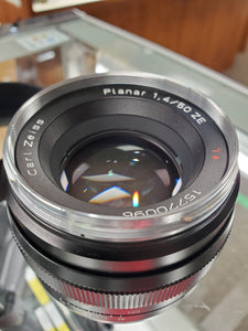 *RARE* Carl Zeiss 50mm F1.4 Planar T*, 1.4/50 CLA'd, for Canon EF Mount, Almost Mint - Paramount Camera & Repair