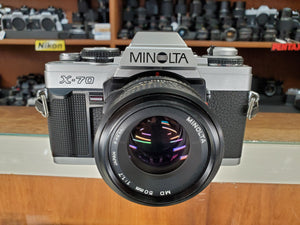 Minolta X-70, 35mm SLR Film Camera w/ 50m 1.7 Lens, Professional CLA, Canada - Paramount Camera & Repair
