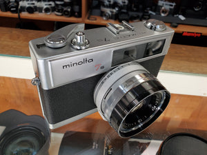 Minolta 7s, 35mm Rangefinder Film Camera w/ Rokker 45mm 1.8 Lens, Professional CLA, RCMP Collectable - Paramount Camera & Repair