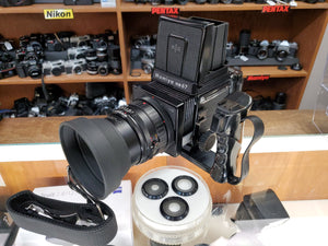 Mamiya RB67 Pro S Medium Format w/Mamiya-Sekor SF C 150mm F4, Viewfinder, FilmBack, CLA'd, New Lightseals - Paramount Camera & Repair