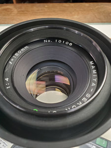 Mamiya RB67 Pro S Medium Format w/Mamiya-Sekor SF C 150mm F4, Viewfinder, FilmBack, CLA'd, New Lightseals - Paramount Camera & Repair