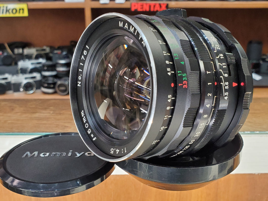 Mamiya-Sekor 50mm f/4.5 Medium Format Lens for RB67 Pro S, CLA'd, Mint, Canada - Paramount Camera & Repair