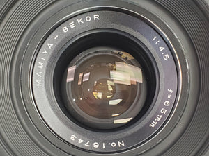 Mamiya-Sekor 65mm f/4.5 Medium Format Lens for RB67 Pro S, CLA'd, Mint, Canada - Paramount Camera & Repair