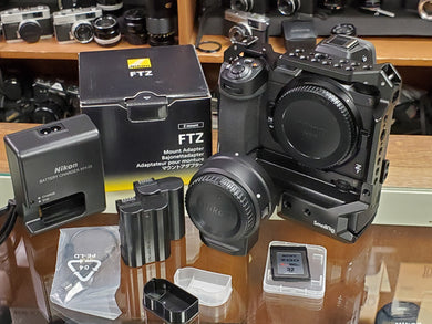 LIKE NEW Nikon Z7 Mirrorless w/FTZ Adapter, Grip, Cage, 45.7MP, 4K Video, Touchscreen, Wifi, Bluetooth - Paramount Camera & Repair