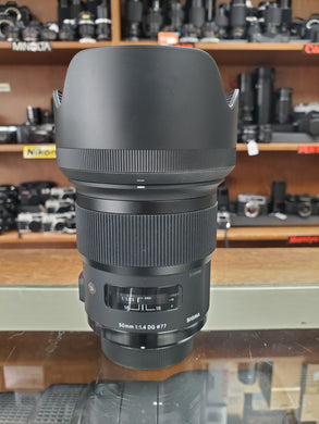 Sigma ART 50mm 1.4 DG HSM, Nikon Mount - Used 8/10 - Paramount Camera & Repair