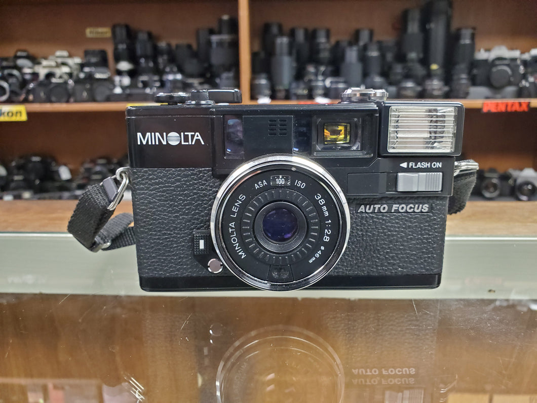 Minolta Hi-Matic AF2, 35mm Point & Shoot Compact Camera, Cleaned, Tested, Canada - Paramount Camera & Repair