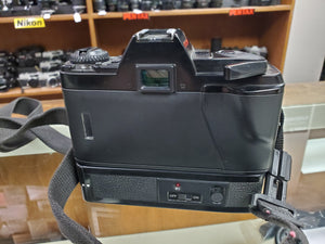 Minolta X-370N, 35mm SLR Film Camera w/ Power Grip, CLA, Light 