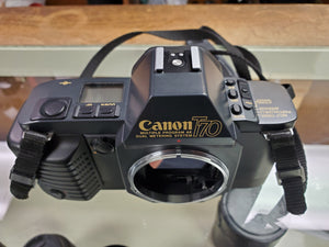 Canon T70 35mm SLR Film Camera, CLA'd, Light Seals, Warranty, Canada - Paramount Camera & Repair