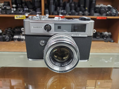 Yashica Lynx 5000 w/ 45mm F/1.8 lens, Rangefinder 35mm SLR Film Camera, CLA'd - Paramount Camera & Repair