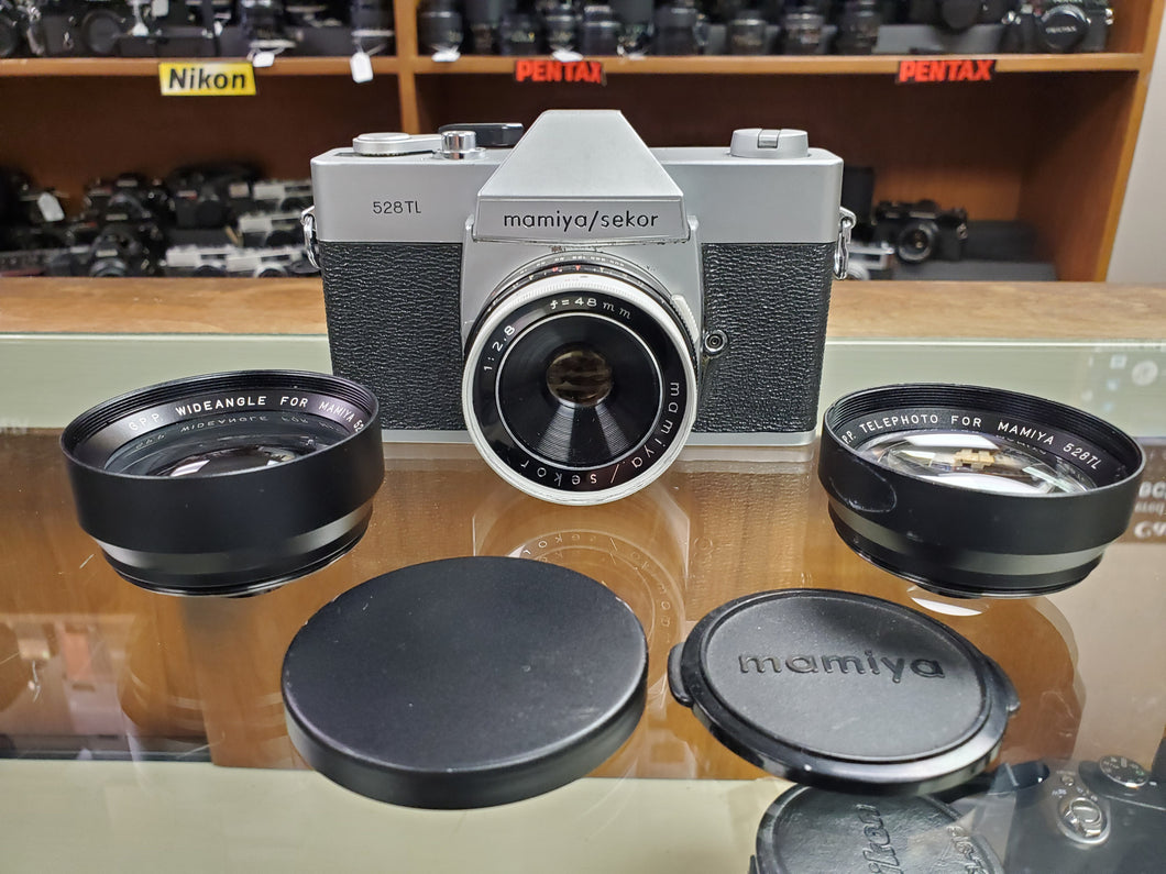 Mamiya 528TL 35mm Film Camera w/48mm F2.8, wide, tele, CLA'd, Canada - Paramount Camera & Repair