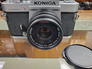 Konica Autoreflex T3, 35mm SLR Film Camera w/ 40m F1.8 Lens, CLA'd, Canada - Paramount Camera & Repair