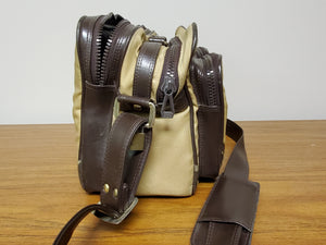 Vintage Optex Used Film Camera Bag Gold & Brown Leather Large - Paramount Camera & Repair