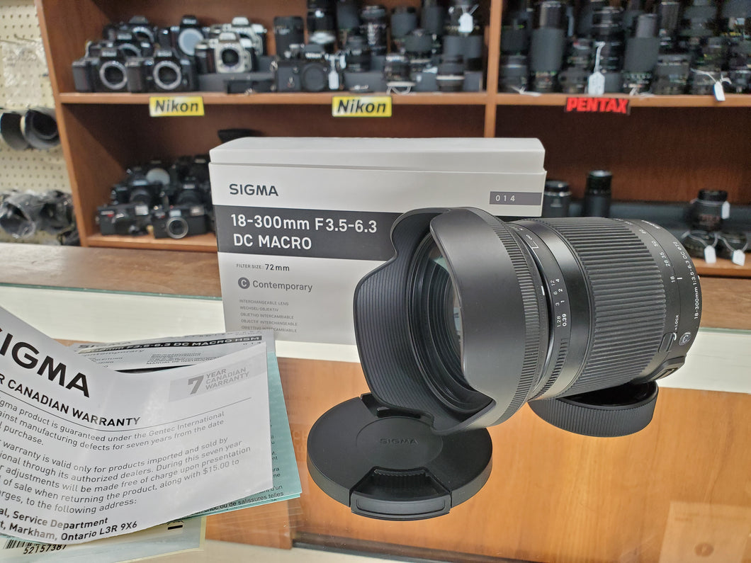Sigma 18-300mm f/3.5-6.3 DC Macro OS HSM, Like New condition, Nikon Mount - Paramount Camera & Repair