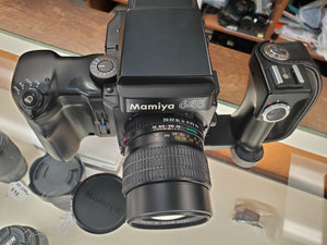 Mamiya 645 Super w/Grips, 150mm F3.5 N, almost MINT, CLA'd, Canada - Paramount Camera & Repair