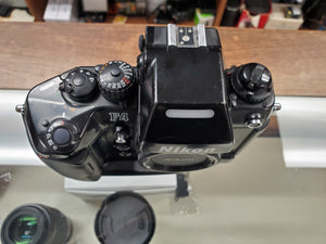 Nikon F4 with MB-23 DP-20 Black 35mm Film Camera - CLA'd, Seals, Warranty - Paramount Camera & Repair