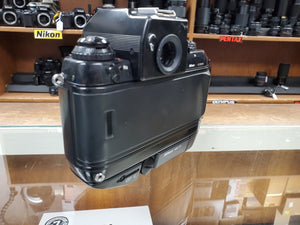 Nikon F4 with MB-23 DP-20 Black 35mm Film Camera - CLA'd, Seals, Warranty - Paramount Camera & Repair