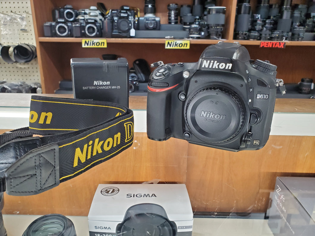 Nikon D610 Full Frame FX DSLR, 24.3MP, NEW SHUTTER, Warranty - Paramount Camera & Repair