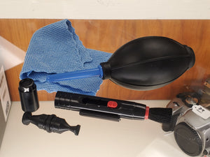 Camera/Lens Cleaning Kit - Lens Pen Brush, Lint-Free Cloth and Air Blower Bulb - Paramount Camera & Repair