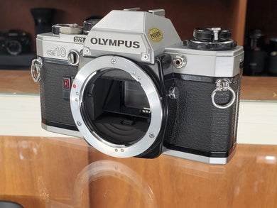 Olympus OM10 SLR 35mm film camera, Professional CLA, New Mirror Foam - Paramount Camera & Repair