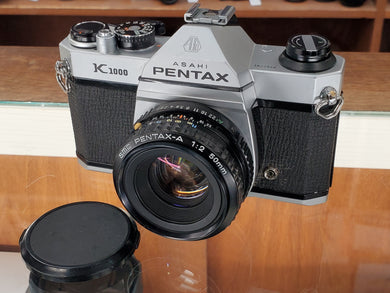 Pentax Asahi K1000, 35mm Film Camera, 50mm F2 lens, Fresh CLA, working like new - Paramount Camera & Repair