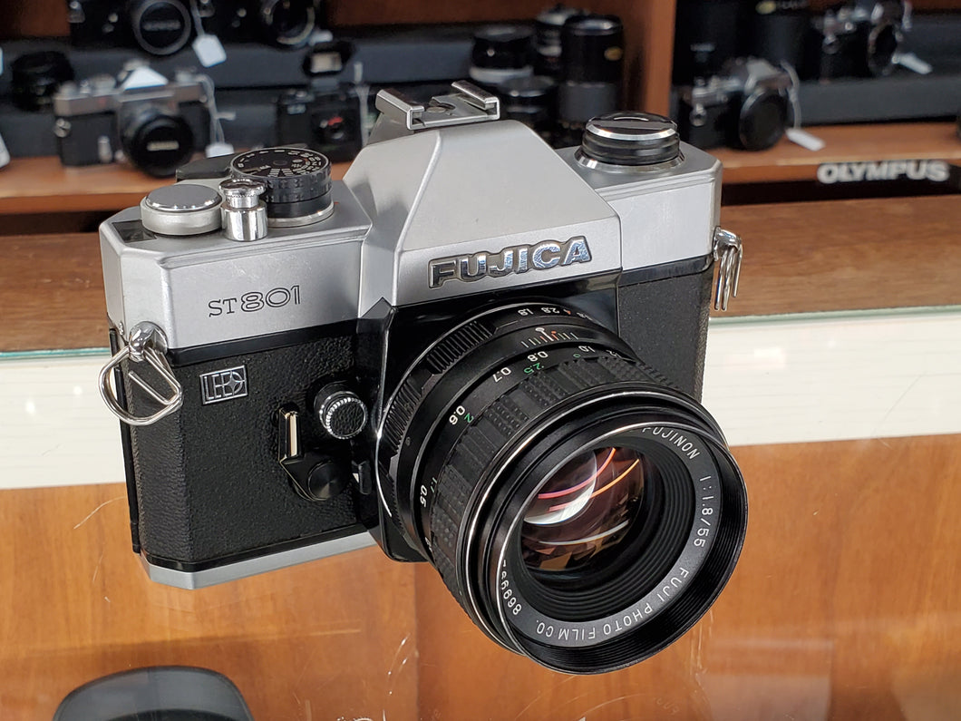 Fujica ST801 LED w/ 50mm F1.8 Lens, CLA, Light Seals, Canada 35mm Film Camera - Paramount Camera & Repair