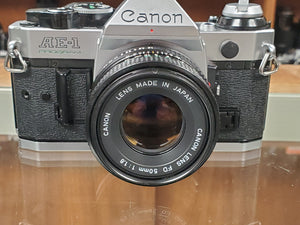 Canon AE-1 Program, 35mm Film Camera, Fresh CLA, New Light Seals - Paramount Camera & Repair