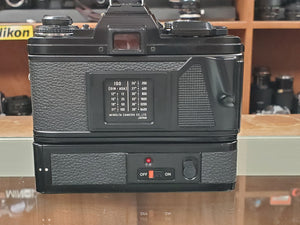 MINT Minolta X-700 MPS , Power Winder, 50mm f2 lens, CLA, Light Seals, Canada - Paramount Camera & Repair