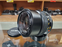 Load image into Gallery viewer, Rare Mint Minolta MD 100mm f2.5 lens with Hood, CLAd, Canada - Paramount Camera &amp; Repair