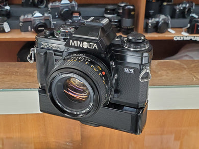 Minolta X-700 MPS w/ Power Winder, 50mm f2 lens, CLA, Light Seals, Canada - Paramount Camera & Repair
