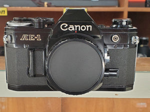 Black Canon AE-1, 35mm SLR Film Camera, Fresh CLA, Light Seals, Warranty, Canada - Paramount Camera & Repair