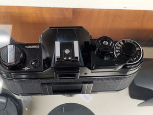Black Canon AE-1, 35mm SLR Film Camera, Fresh CLA, Light Seals, Warranty, Canada - Paramount Camera & Repair
