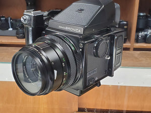 MINT Bronica ETRS Medium Format w/ Zenza 75mm F2.8 Lens, AE II