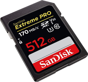 SanDisk 512GB Extreme Pro SDXC SD Card Memory - Read:170mp/s-Write:90mb/s - Paramount Camera & Repair